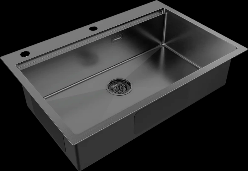 Мойка кухонная Paulmark Vast-Pro 75 темный хром PM707551-GM - 1