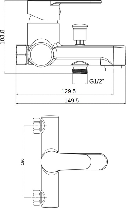 Смеситель для ванны с душем DIWO Ярославль YAR-02cr хром - 5