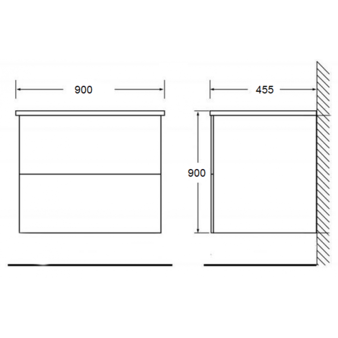 Тумба под раковину BelBagno Etna 90 темное дерево ETNA-H60-900-2C-SO-RW-P - 6