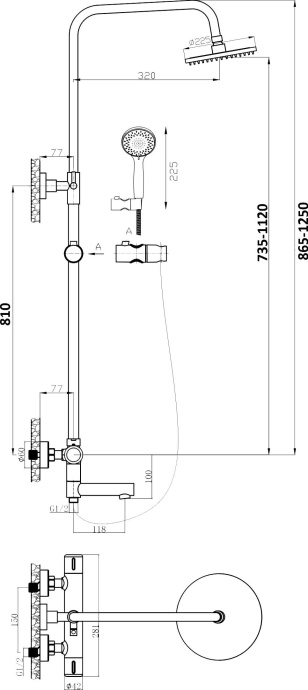Душевая стойка Agger Thermo A2461144 - 5