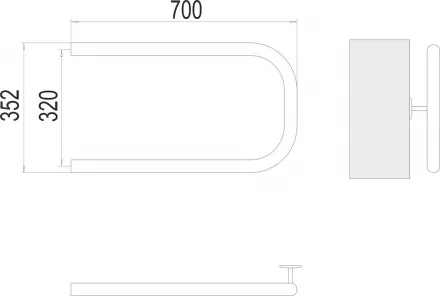 Водяной полотенцесушитель Terminus П-образный 320x700 Хром 4620768881572 - 1