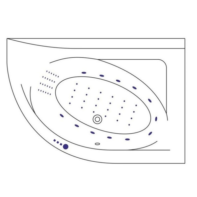 Ванна акриловая Excellent Aquaria Nano 170x110 R с гидромассажем белый - хром WAEX.ARP17.NANO.CR - 7