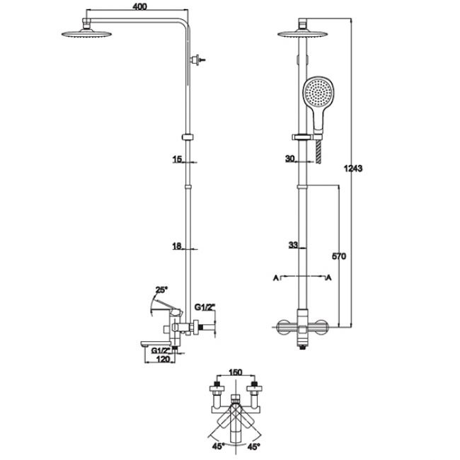 Душевая стойка Kaiser Sonat 34182 - 1