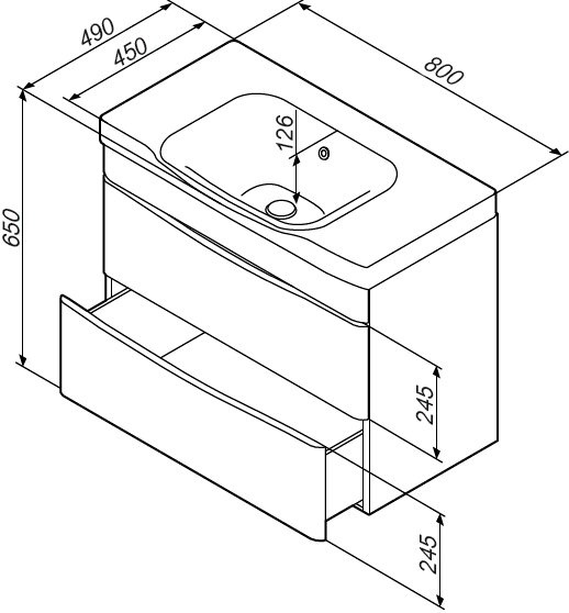 Тумба для комплекта Am.Pm Like 80 подвесная, белый глянец M80FHX0802WG - 9