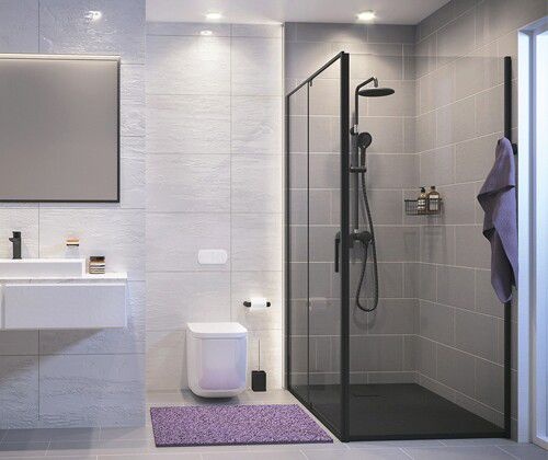 Душевой уголок Wasserkraft Elbe 120x90 профиль черный стекло прозрачное 74P07 - 1