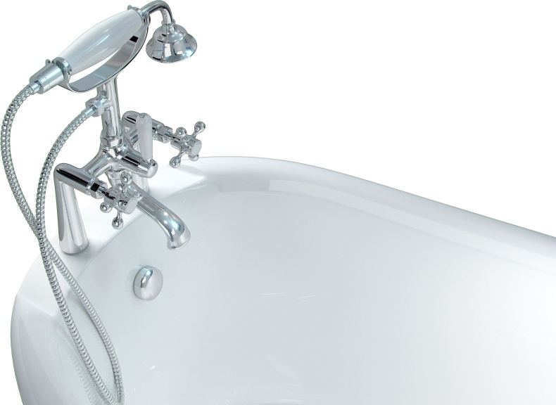 Ванна из искусственного камня Фэма Салерно 2 белая, ножки хром САЛЕРНО2-CR - 3