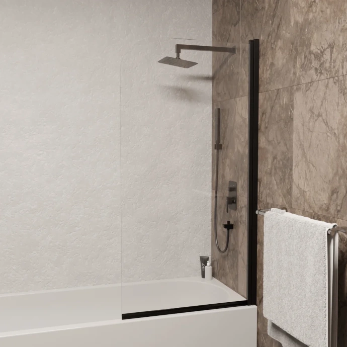 Шторка на ванну RGW Screens SC-109B 60x150 профиль черный стекло прозрачное 351100906-14 - 0