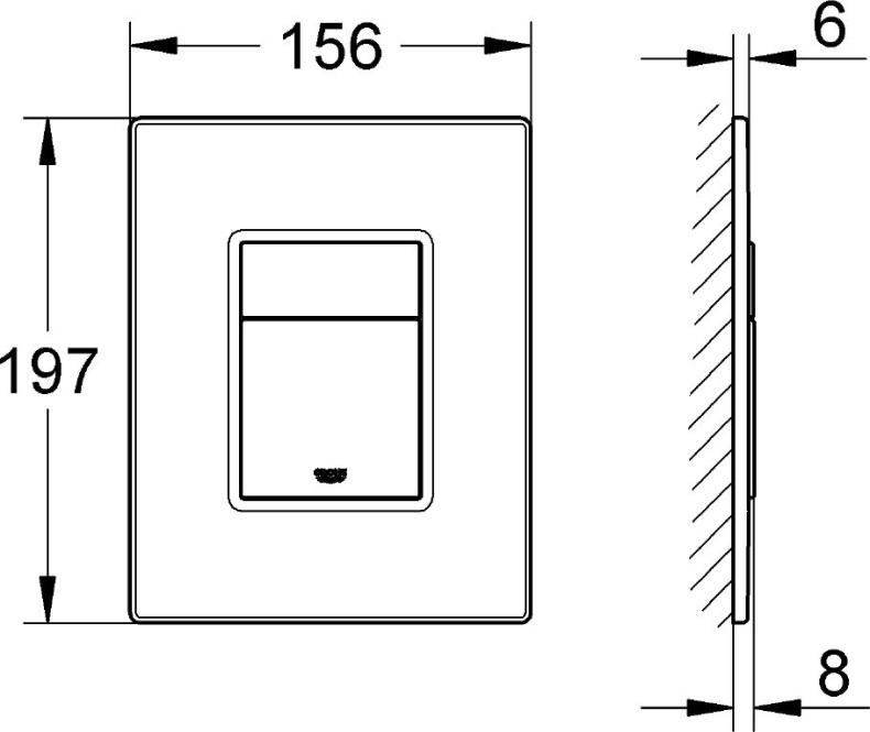 Кнопка смыва Grohe  дерево, хром  38849HP0 - 2