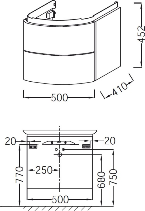 Тумба под раковину Jacob Delafon Presquile 50 см  EB1102-G1C - 2