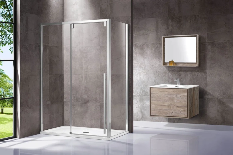 Боковая стенка Vincea Lugano 80х195 хром стекло прозрачное VSG-1L800CL - 1