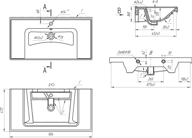 Раковина мебельная Misty Дрея Грейс 90 белый 641617 - 3