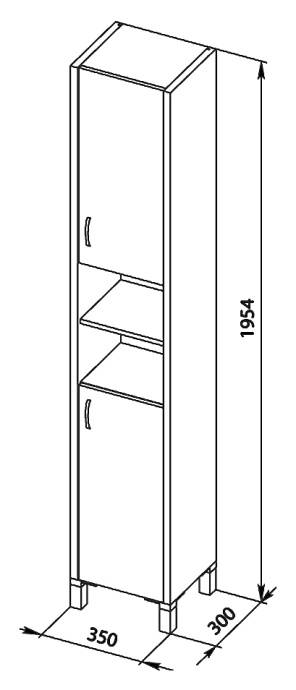 Шкаф-пенал Aquanet Донна венге 00168940 - 6