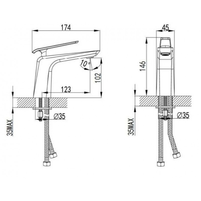 Смеситель для раковины Bien Lucca розовое золото BL11012206 - 1