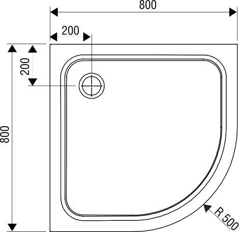 Поддон для душа Ravak Elipso Pro-80 Chrom XA244401010 - 3