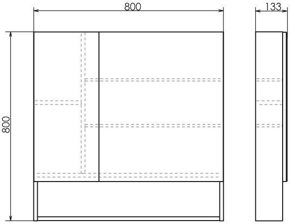 Зеркало-шкаф Comforty Никосия 80 дуб белый 00004138838 - 2