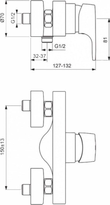 Смеситель для душа Vidima Видима Ван хром  BA085AA - 1