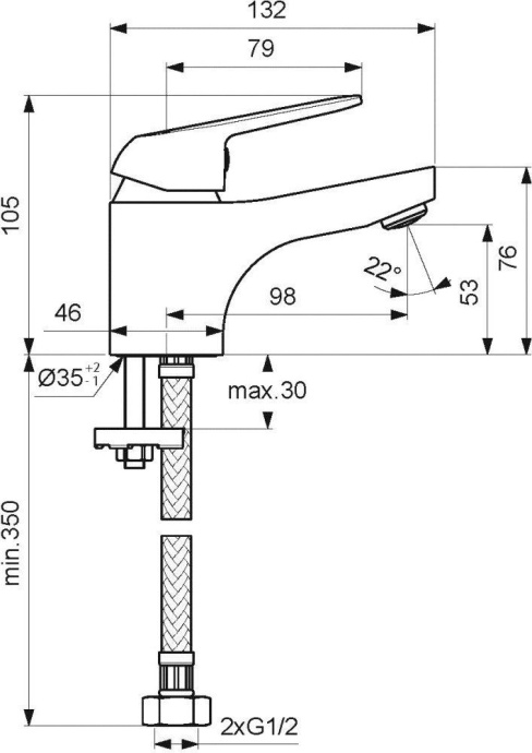 Смеситель для раковины Vidima Fine  BA384AA - 1