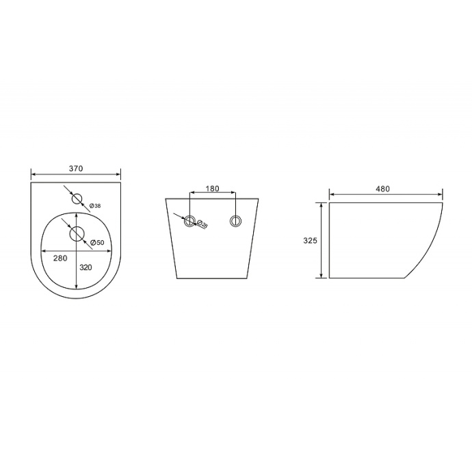 Биде подвесное Abber Bequem белое AC1150 - 2