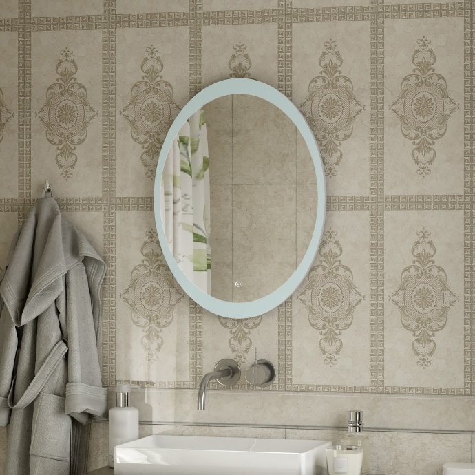 Зеркало DIWO Ярославль 57 с подсветкой, овальное, сенсорный выключатель, в современном стиле ЗЛП1740 - 6