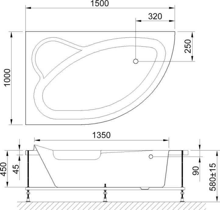 Акриловая ванна Royal bath Alpine 150x100 см (RB 819100 L) RB819100L - 1