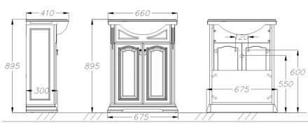Тумба под раковину Opadiris Риспекто 65 белая 00-00005813 - 2