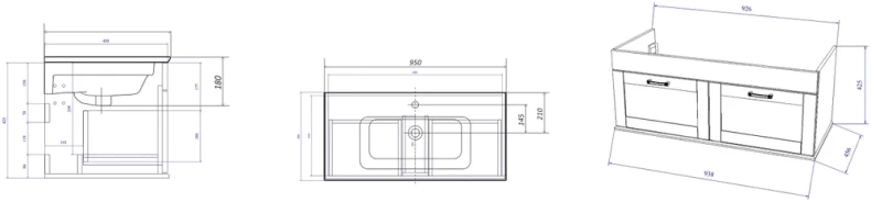 Тумба с раковиной Sanflor Ванесса 95 индиго  С15330 - 6