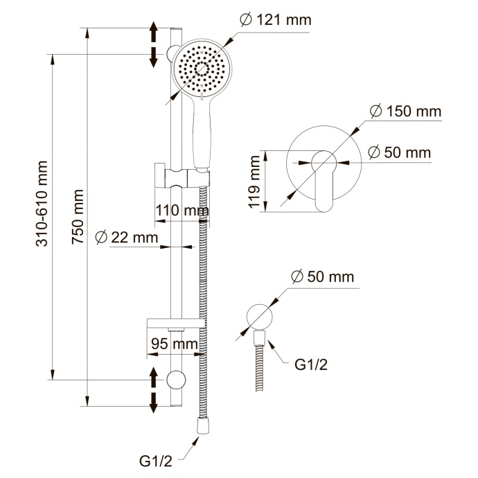 Swedbe Platta Душевой комплект со встроенным смесителем с монтажным боксом 5528 - 6