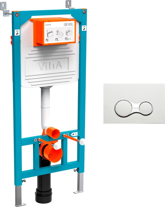 Комплект Унитаз подвесной STWORKI Rotenburg SWH52 безободковый +Инсталляция VitrA 800-2009 с белой кнопкой смыва 534857 - 8