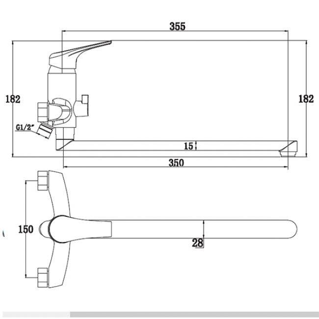 Смеситель для ванны с душем KAISER ECO  55 - 1