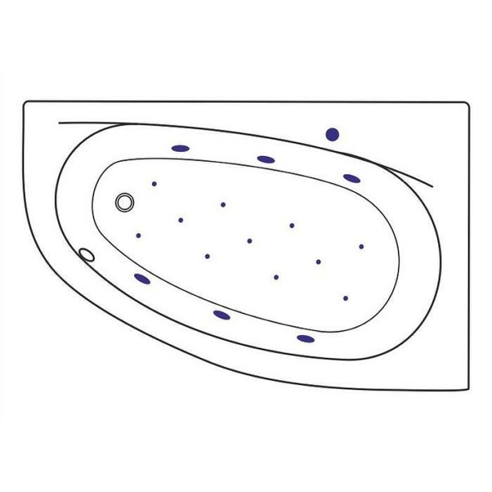 Акриловая ванна Excellent Kameleon 170x110 белая бронза правая с гидромассажем WAEX.KMP17.RELAX.BR - 1