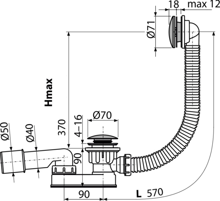 Слив-перелив AlcaPlast A507CKM - 2