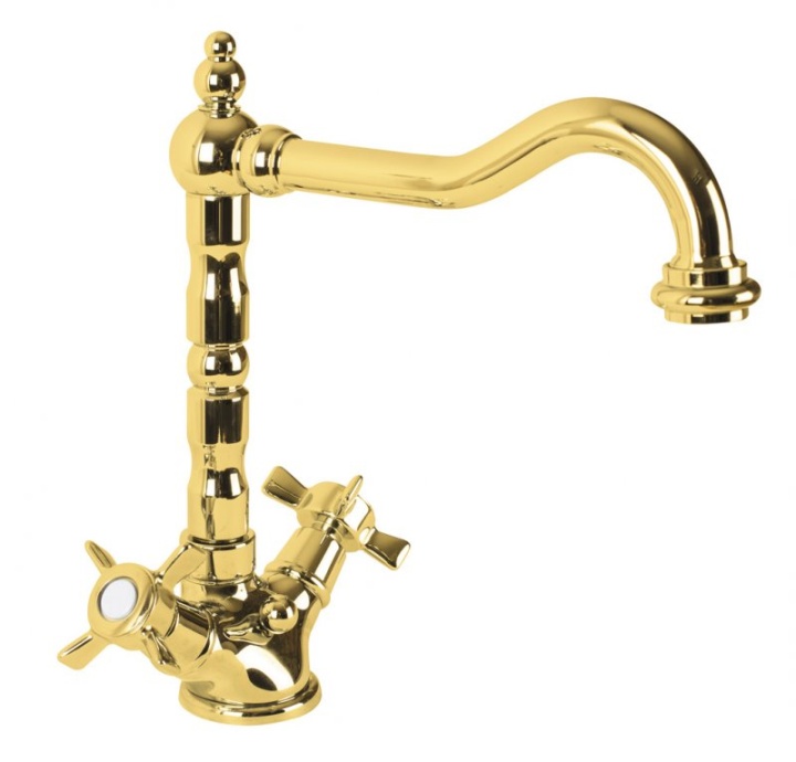 Смеситель для раковины Cezares LORD золото 24 карат  LORD-LS2-03/24 - 2