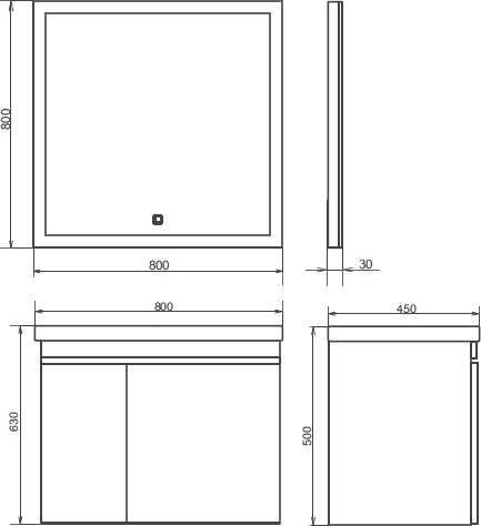 Мебель для ванной Comforty Осло 80, подвесная, бетон светлый - 8