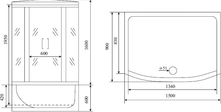 Душевой бокс Timo Lux T-7750 New - 8