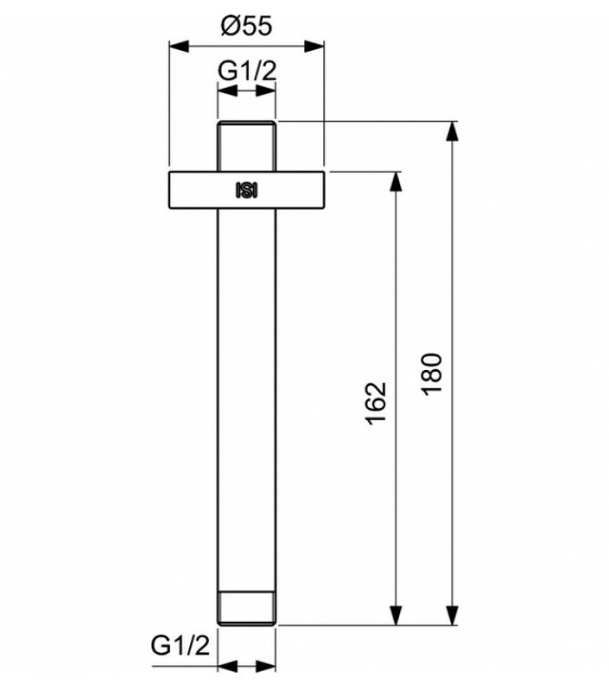 Кронштейн для верхнего душа Ideal Standard Ideal Rain черный матовый B9446XG - 2