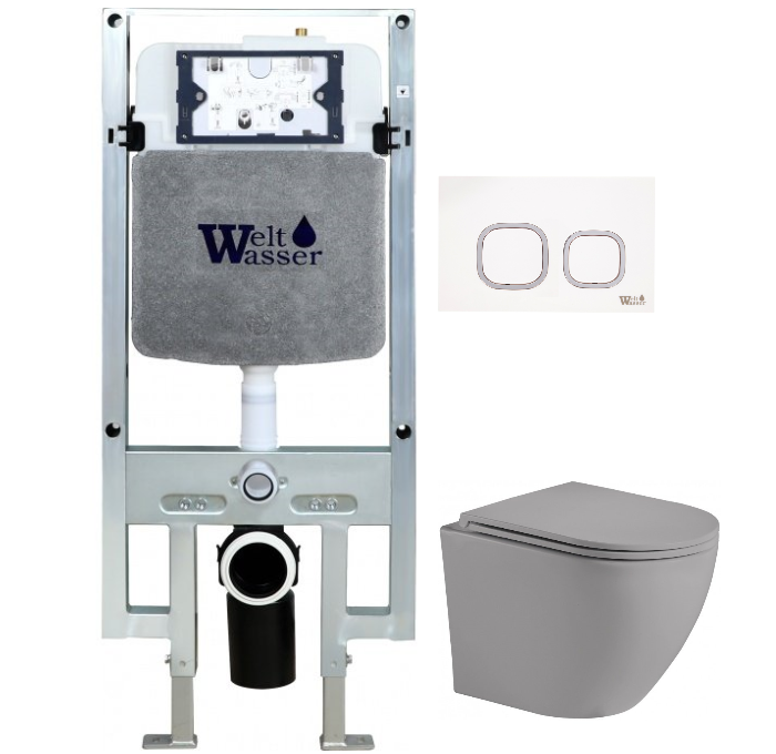 Комплект Weltwasser AMBERG 497 ST + MERZBACH 004 MT-GR + AMBERG RD-WT  10000006734 - 0