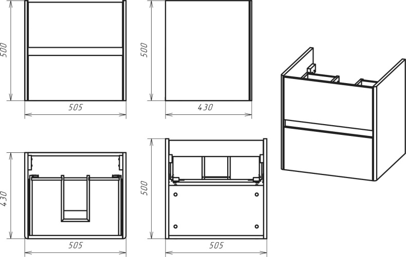 Мебель для ванной Misty Адриана 55 П-Адр01055-0122Я - 2