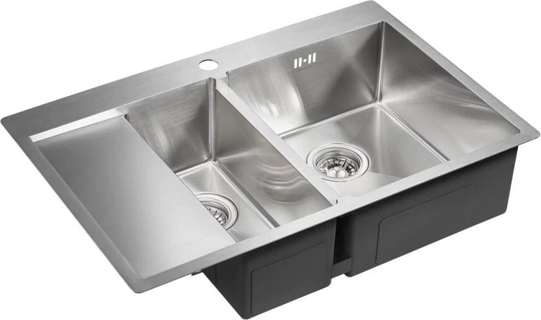 Мойка кухонная Paulmark Liga R 78 брашированная сталь PM227851-BSR - 2