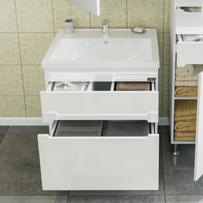 Тумба с раковиной напольная Санта Лондон 70 белый - 1