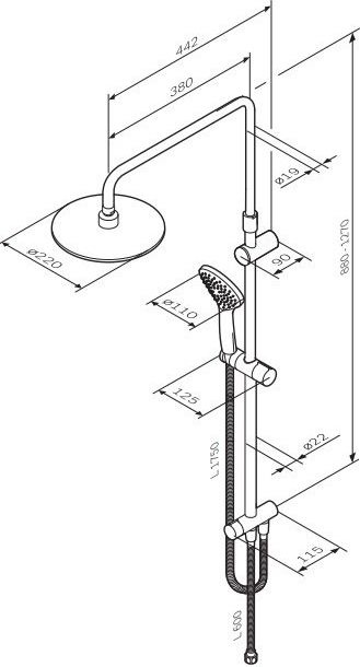 Душевая стойка AM.PM Gem F0790000 - 7
