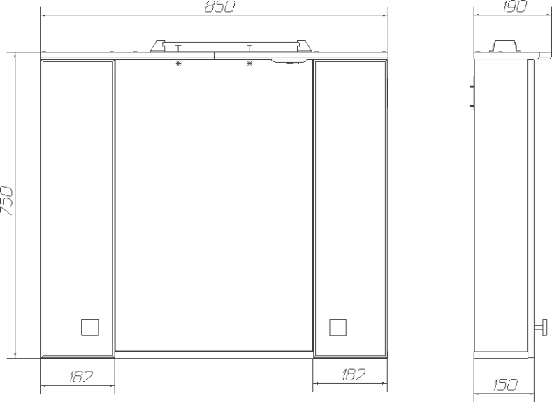 Зеркало DIWO Кострома 85 KOS.Z.85/P/W - 5
