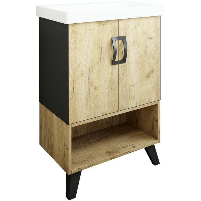 Тумба под раковину Sanflor Выборг 60 дуб золотой  С16293 - 0