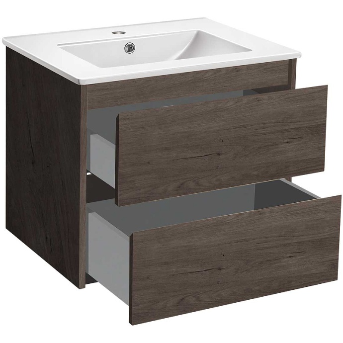 Тумба под раковину Vincea Gio 60 темное дерево VMC-2G600RO - 1