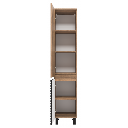 Шкаф-пенал Brevita Dakota 35 L дуб галифакс олово, черный кварц  DAK-050350-19/02Л - 1