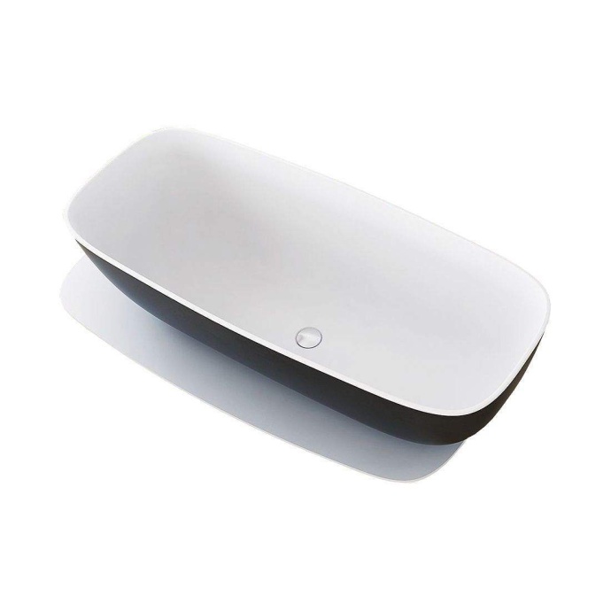 Ванна из литьевого мрамора Kolpa San Milo 174х75 черно-белая 592440 - 1