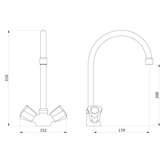 Смеситель для кухонной мойки Redblu by Damixa Object хром  340000000 - 3