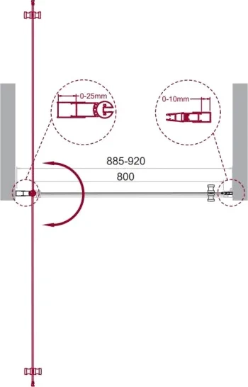 Душевая дверь BelBagno Etna 90 профиль хром  ETNA-B-1-90-C-Cr-90 - 4