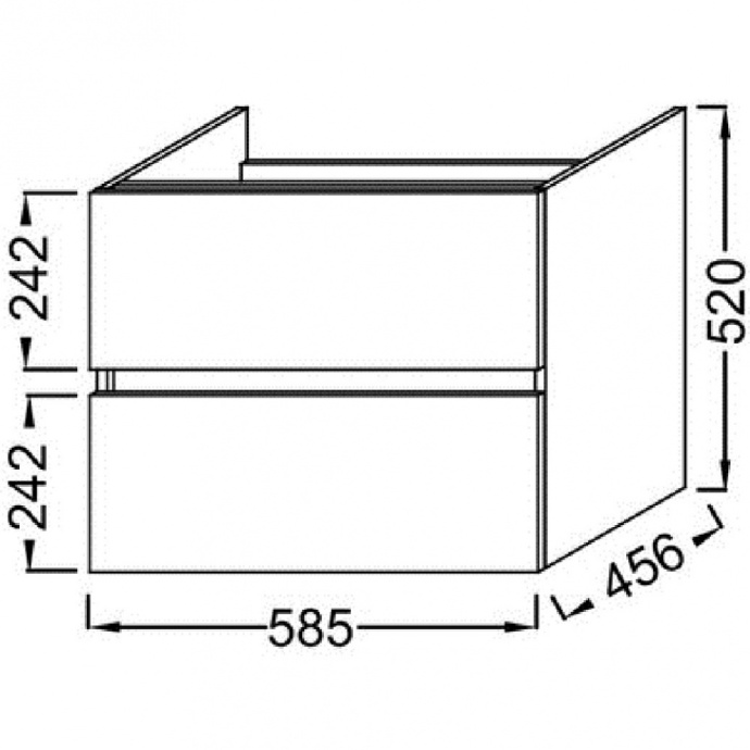 EB2381-J5 Tolbiac Тумба под раковину 60см, 2 ящика, цвет белый лак - 1