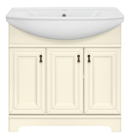 Тумба с раковиной Misty Лувр 85 бежевая глянцевая УТ000005245 - 0