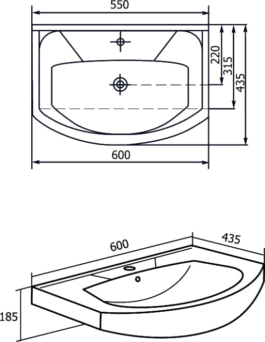 Мебельная раковина Rosa Элеганс 60 4620008196114 - 2
